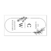 Chic Elegante Botanische Ex Libris Initialen Name Permastempel (Design)