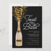 Chic Elegante Champagne Toast Gold Brautparty Einladung (Vorderseite)