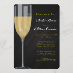 Chic Elegante Champagner Brautparty Einladung