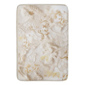 Chic,Elegante Creams & Leder Blume-Look Badematte (Vorderseite Vertikal)