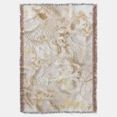 Chic,Elegante Creams & Leder Blume-Look Decke (Vorderseite Vertikal)