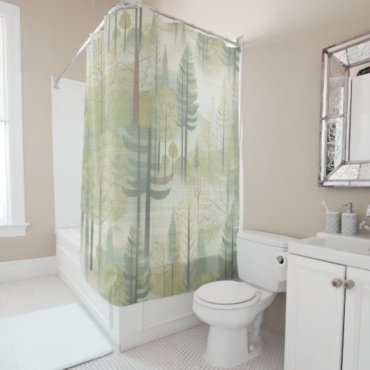 Chic,Elegante Creams & Leder Blume-Look Duschvorhang (Beispiel)