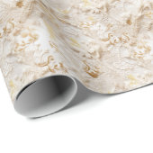 Chic,Elegante Creams & Leder Blume-Look Geschenkpapier (Rolleneckpunkt)