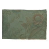 Chic,Elegante Creams & Leder Blume-Look Kissenbezug (Rückseite)