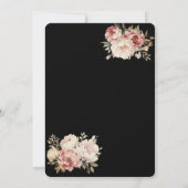 Chic Elegante Dress Floral Black Quinceanera Einladung (Rückseite)