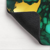 Chic Elegante dunkelgrüne, goldgelbe Imitate Marmo Mousepad (Ecke)