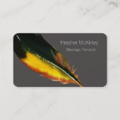 Chic Elegante Feather Business Card Terminkarte (Vorderseite)