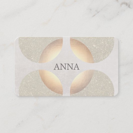 Chic Elegante Glitzer Imitate Gold Beauty und Mode Visitenkarte (Vorderseite)