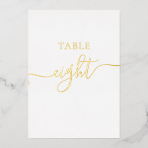 Chic elegante Gold Chart Hochzeit Tischnummer