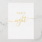 Chic elegante Gold Chart Hochzeit Tischnummer (Vorderseite)