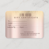 Chic Elegante Gold Glitzer Rose Gold Rabattkarte (Rückseite)