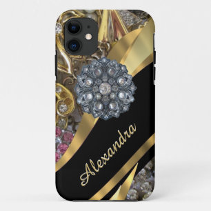 Chic elegante Gold Kristall personalisiert Case-Mate iPhone Hülle