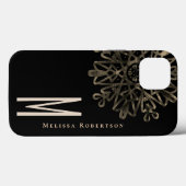 Chic Elegante Gold Verziert Mit Monogramm Case-Mate iPhone Hülle (Rückseite (Horizontal))