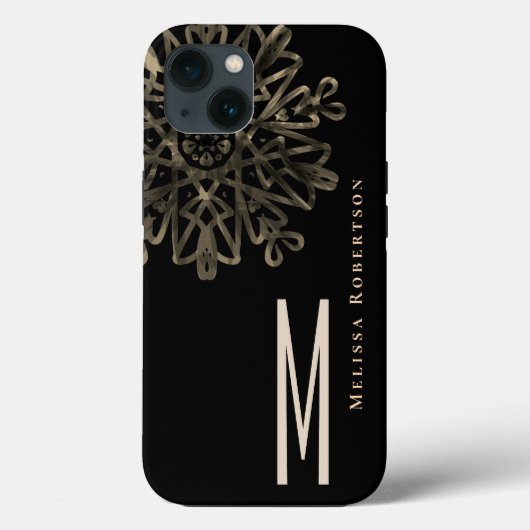 Chic Elegante Gold Verziert Mit Monogramm Case-Mate iPhone Hülle (Rückseite)