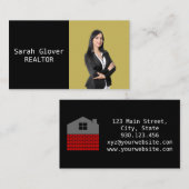 Chic Elegante Gold Zwei Tone Real Anwesen Agent Fo Visitenkarte (Vorne/Hinten)