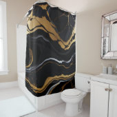 Chic Elegante, goldgelbe Imitate Marmor Duschvorhang (Beispiel)