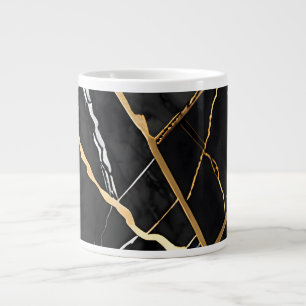 Chic Elegante, goldgelbe Imitate Marmor Jumbo-Tasse