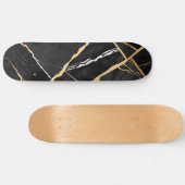 Chic Elegante, goldgelbe Imitate Marmor Skateboard (Horizontal)