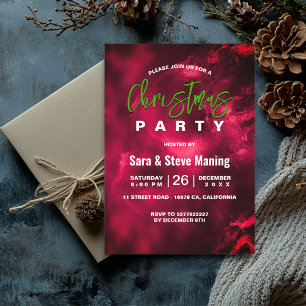 Chic elegante grüne Marmorkunst Weihnachten Einladung