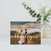 Chic & elegante Hochzeit danke Postkarte (Stehend Vorderseite)
