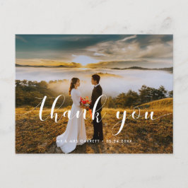 Chic & elegante Hochzeit danke Postkarte