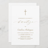 Chic Elegante Invitacion De Bautizo Girl Taufe Einladung (Vorne/Hinten)