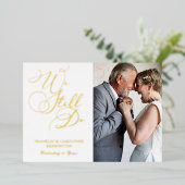 Chic Elegante Jubiläum Vow Renewal Foto Folieneinladung (Stehend vorne)