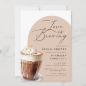 Chic Elegante Liebe ist Brewing Coffee Brautparty Einladung (Vorderseite)