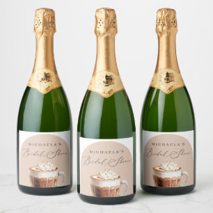 Chic Elegante Liebe ist Brewing Coffee Brautparty Schaumweinetikett