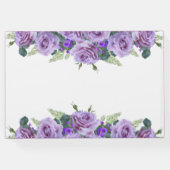 Chic Elegante Lila Blumenhochzeit Gästebuch (Rückseite)