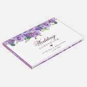 Chic Elegante Lila Blumenhochzeit Gästebuch (Ecke)