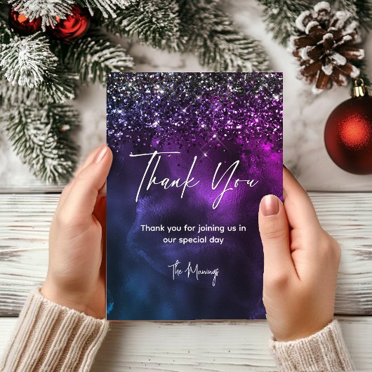 Chic elegante lila Marmorkunst danke Karte