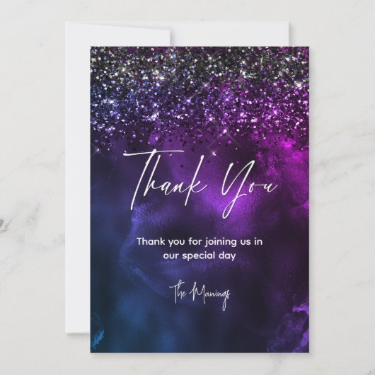 Chic elegante lila Marmorkunst danke Karte (Vorderseite)