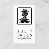 Chic Elegante Logo Stilisierte Tulip Wellness Heil Visitenkarte (Vorderseite)