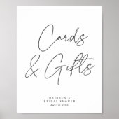 Chic Elegante Minimal Brautparty Karten Geschenk-Z Poster (Vorne)