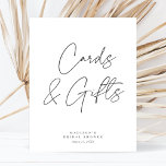 Chic Elegante Minimal Brautparty Karten Geschenk-Z Poster<br><div class="desc">Dieses elegante und minimalistische Brautparty-Kartenzeichen und Geschenkschild zeichnet sich durch einen klassischen, weißen Hintergrund aus, gepaart mit schlichter, dunkelgrauer Typografie und Kalligrafie. Editieren Sie einfach die Vorlage mit Ihren Informationen und wählen Sie alle Optionen aus. Alle Farben in dieser Vorlage sind anpassbar, auch das Skript. Von modern bis traditionell, ist...</div>