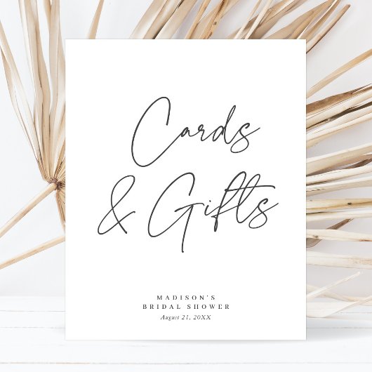 Chic Elegante Minimal Brautparty Karten Geschenk-Z Poster