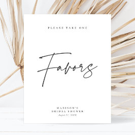 Chic Elegante Minimalistische Brautparty Favoriten Poster