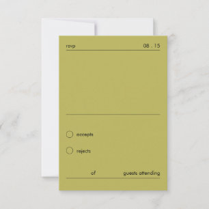 Chic-elegante minimalistische grüne Hochzeits-RSVP RSVP Karte