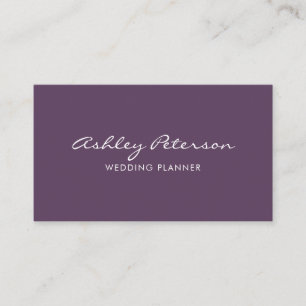 Chic Elegante Minimalistische Violettschrift Visitenkarte