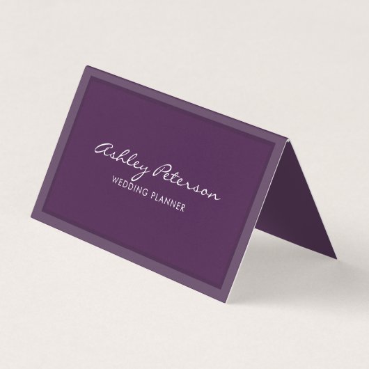 Chic Elegante Minimalistische Violettschrift Visitenkarten (Vorderseite)