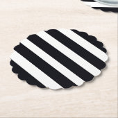 Chic Elegante Moderne Schwarz-Weiß Streifen Untersetzer (angewinkelt)