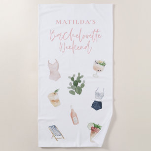 Chic elegante moderne Wasserfarbengetränke Bachelo Strandtuch