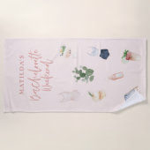 Chic elegante moderne Wasserfarbengetränke Bachelo Strandtuch (Vorderseite)