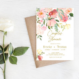 Chic Elegante Paare Dusche Einladung