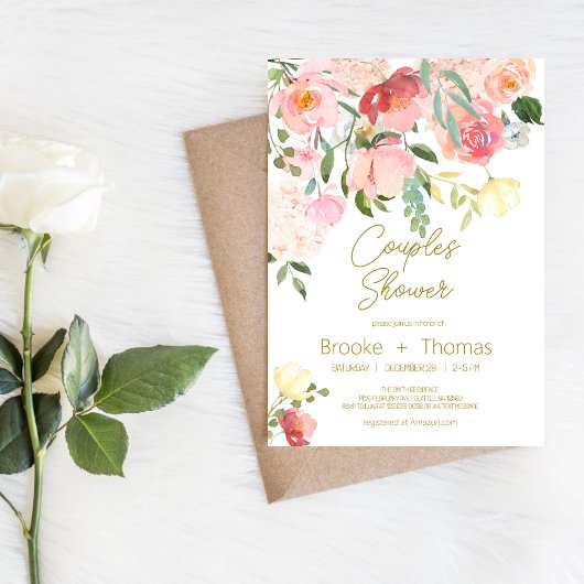 Chic Elegante Paare Dusche Einladung