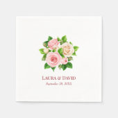 Chic Elegante Romantische Blush Rosa Hochzeit Serviette (Vorderseite)