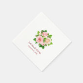 Chic Elegante Romantische Blush Rosa Hochzeit Serviette (Ecke)