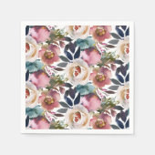 Chic Elegante Romantische Dunkle Rose Hochzeit Serviette (Vorderseite)