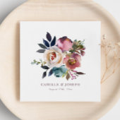 Chic Elegante Romantische Dunkle Rose Hochzeit Serviette